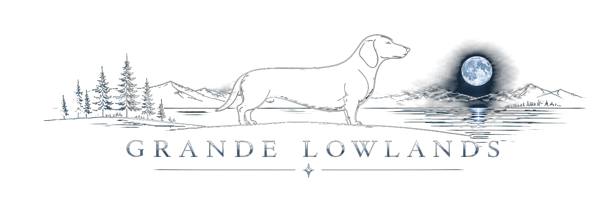 Grande Lowlands — dachshund beneath the moonlit sky